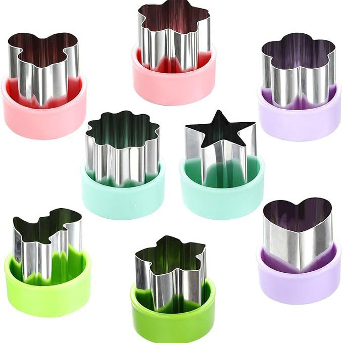 Amazon DIY acero inoxidable frutas molde de relieve de dibujos animados frutas y verduras molde de corte de harina de mariposa molde de alimentos suplementarios