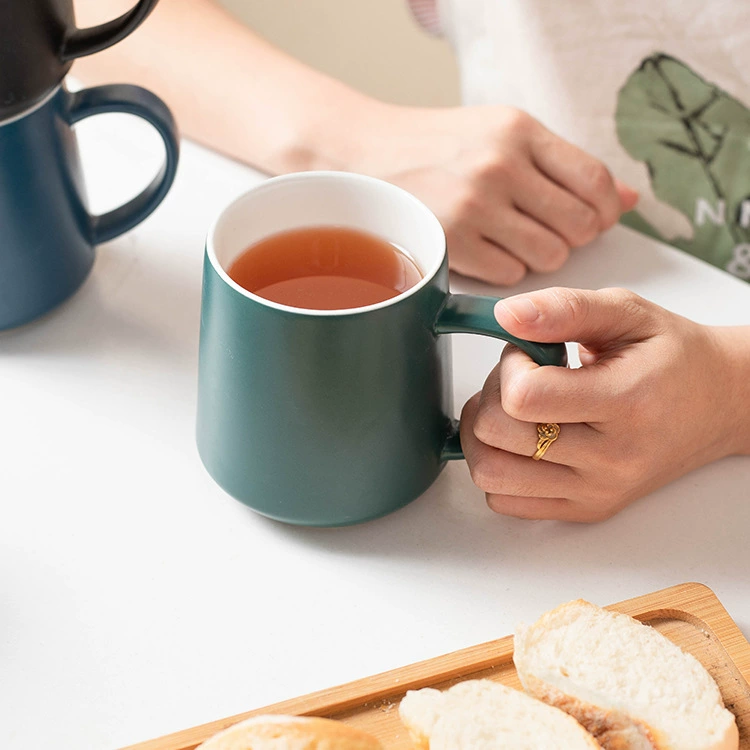 Creative coffee ceramic matte tableware with glass, tea cup, Birthday gift