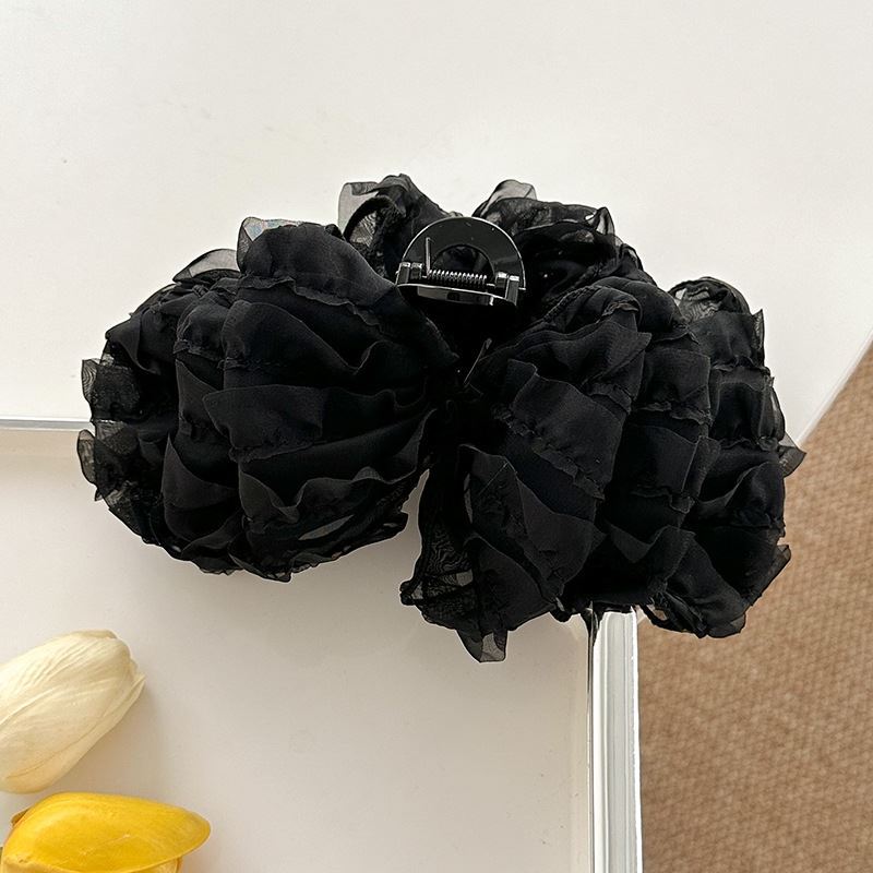 검정 레이스 버블 집게핀 13cm