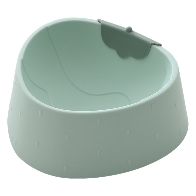 PET de plástico de un solo Tazón de dibujos animados piña fresa Pet Bowl ins Viento protección del cuello anti-golpe gato tazón de gran capacidad perro tazón