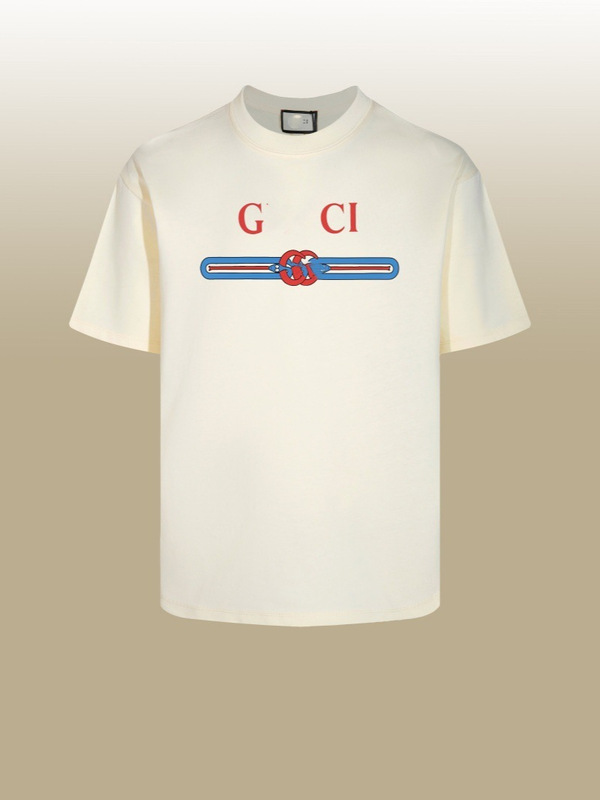 GU ジャンクション ハイバージョン 25SS 新文字 ダブルGプリント ウォッシュ加工 メンズ レディース 半袖Tシャツ 万能|undefined