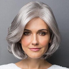 外国貿易ウィッグヨーロッパとアメリカの女性中高年母親の髪シルバーグレーショートカーリーヘアふわふわリアルボボヘッドショートヘア