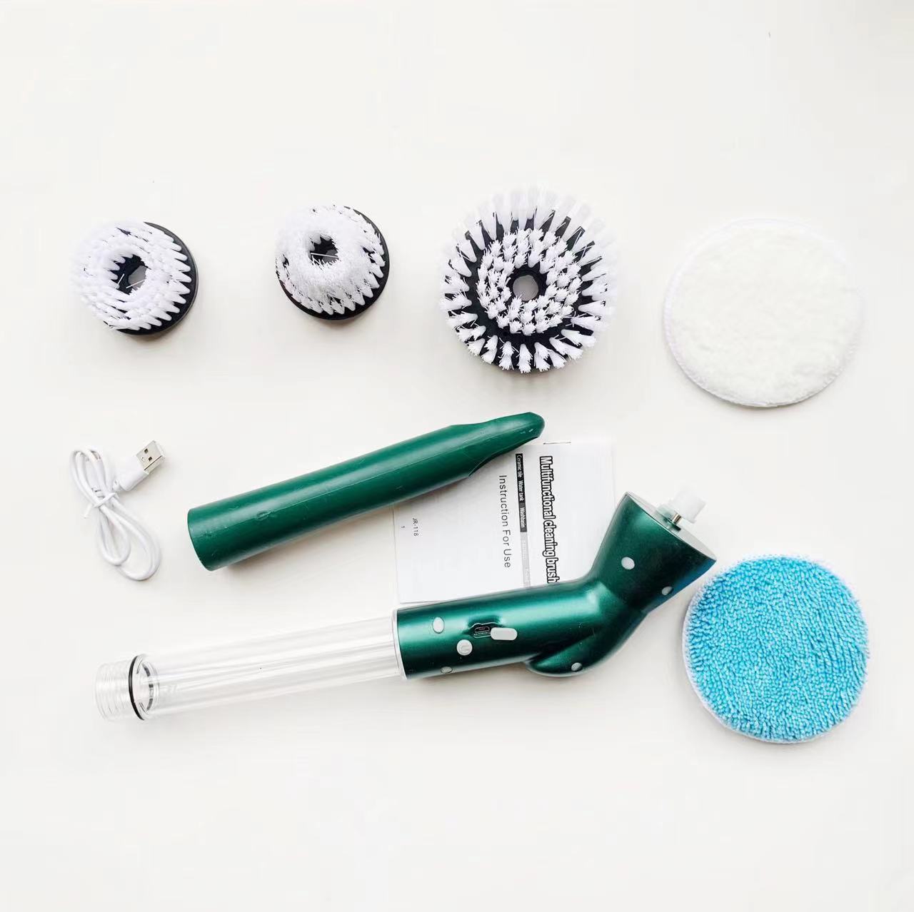 Y cepillo de limpieza eléctrico multifuncional inalámbrico para baño, mango largo de mano, limpieza telescópica giratoria automática, cepillo para baño