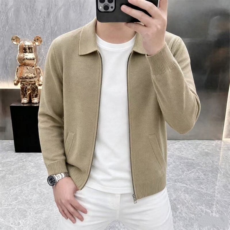 TikTok's popular autumn and winter new men's collared knitted cardigan jacket TikTok's popular autumn and winter new men's collared knitted cardigan jacket
