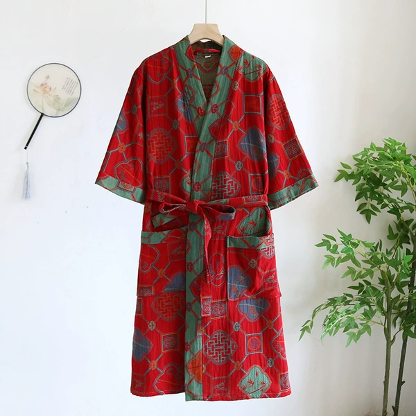 Red belt, bathrobe