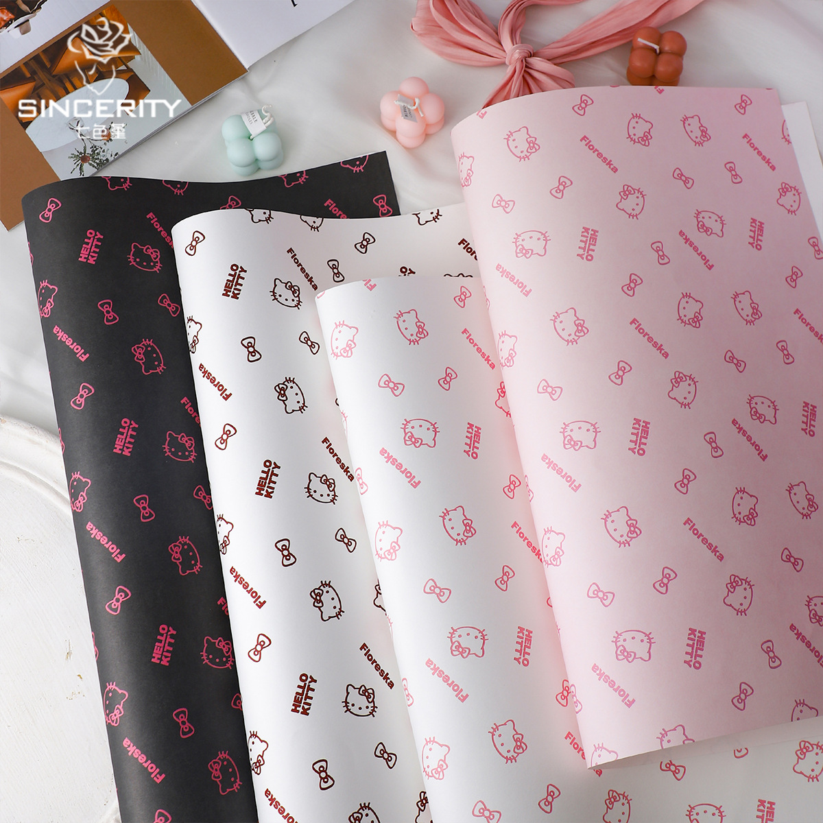 Siete colores cordier Kate Miao engrosado material floral impresión de embalaje floral papel de embalaje floral DIY ramo de flores