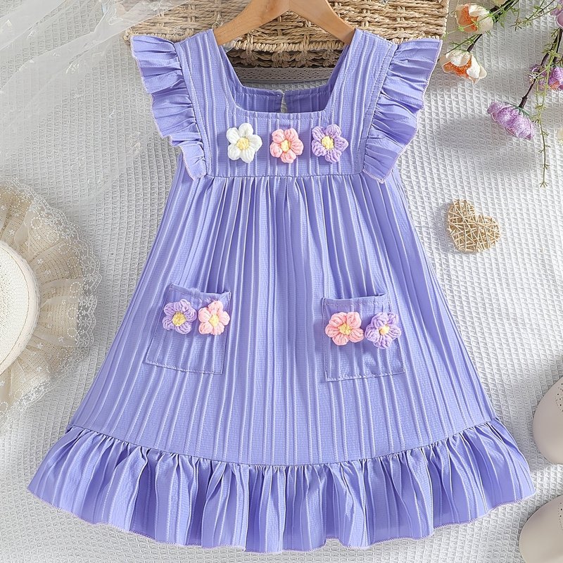 children's dress cute girl's short sleeved dress kids clothi|undefined
