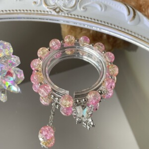 S012-jade butterfly bracelet [pink and yellow] #sz692