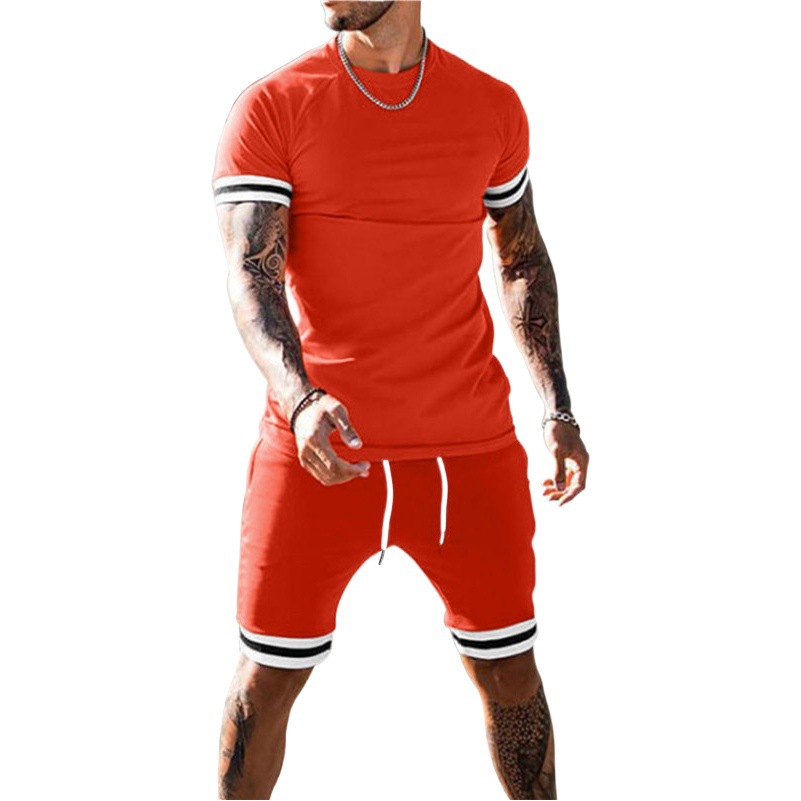 2022 verano transfronterizo europeo y americano Amazon WISH pantalones cortos de manga corta de dos piezas deportes casual traje juvenil