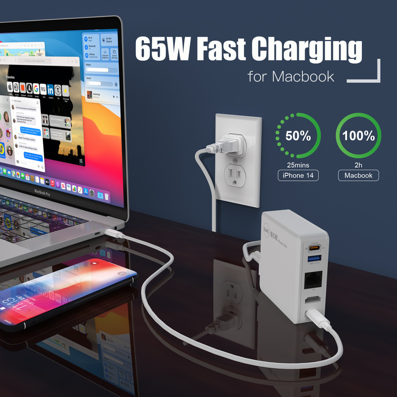 Macbook charger notebook switch docking station type c to hdmi fast charge gallium nitride adapter Macbook charger notebook switch docking station type c to hdmi fast charge gallium nitride adapter