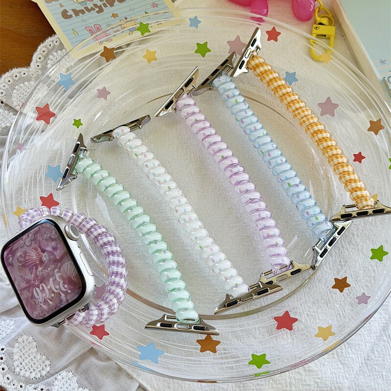 Telephone Cord Single Loop Strap Suitable for Apple S10 Watch S11Iwatch9 New Model Applewatch87654Se Telephone Cord Single Loop Strap Suitable for Apple S10 Watch S11Iwatch9 New Model Applewatch87654Se
