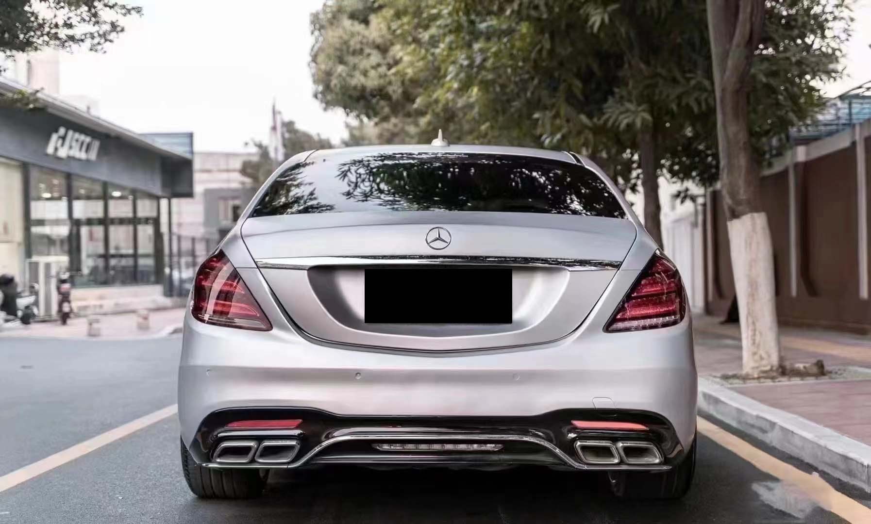 Suitable for 18-20 Model Mercedes-Benz S-Class W222 Late-Model Versions, Modified S63/S65Amg Body Kit, Front and Rear Bumper Grille Set
