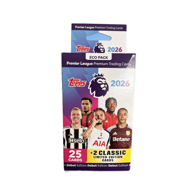 Подлинная авторизованная коллекционная карточная коробка Topps Premier League 2025-2026 с витриной, скрытая карточка периферийной millet-карты