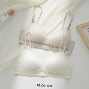 Triangular Cup Women's Underwear Push-Up Bra Without Rims Anti-Sagging Comfortable Underwear Women's Small Lace Bra