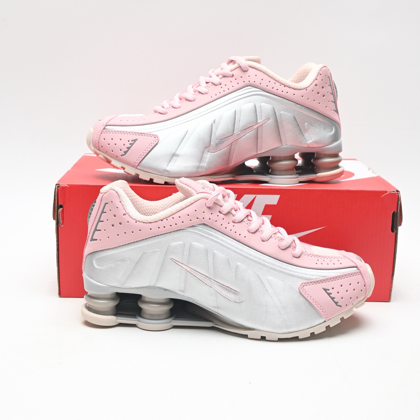 Tenis de Running con Cámara de Aire SHOX R4 Malla y Caucho Transpirable, Antideslizante para Correr y Deportes