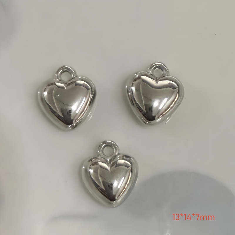 Chapado en oro y plata para proteger el color de la superficie brillante de acrílico melocotón amado colgante en forma de corazón pulsera manual collar de clavícula juguete DIY image 11