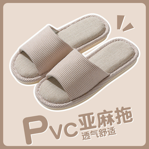 Japanese linen slippers for women in spring and autumn seasons for couples indoor home furnishing Baotou thick-soled sandals for men summer wholesale
