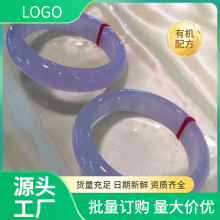 翡翠手镯冰糯种紫罗兰玉镯缅甸老坑春彩紫色正圈贵妃镯少女款送礼