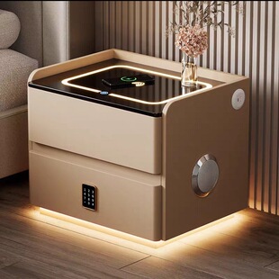 New Smart Bedside Table Simple Modern Bedroom Multifunctional Bedside Cabinet Light Luxury Advanced Wireless Charging Storage Cabinet