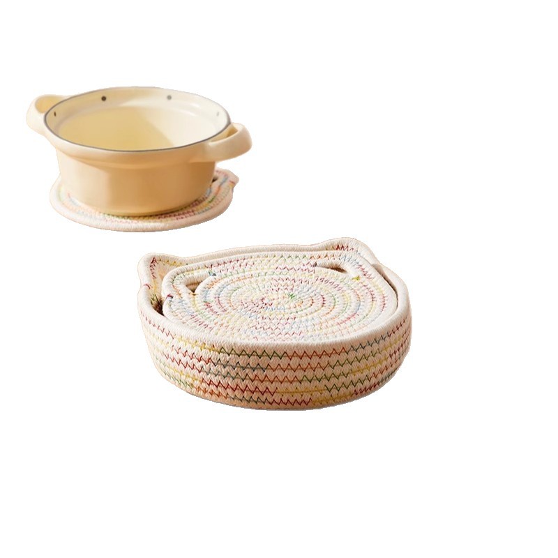 Cojín de aislamiento térmico conjunto de cojín de mesa resistente a quemaduras cojín de mesa doméstico cojín de taza resistente a altas temperaturas cojín de mortero cojín de platos creativos cojín de platos cojín de platos