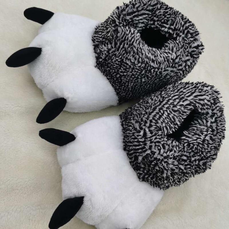 Bear claw high cotton slippers cartoon bear paw cotton slippers couple parent-child creative funny cotton slippers