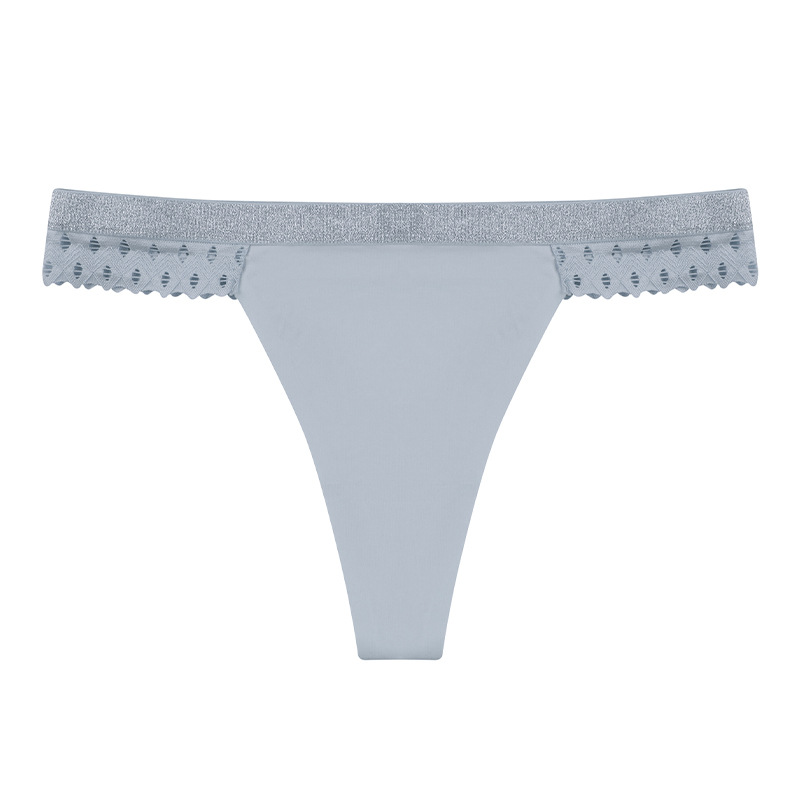 Bragas de cintura baja de seda helada y algodón puro, antibacterianas, encaje jacquard, sin costuras, suministro transfronterizo