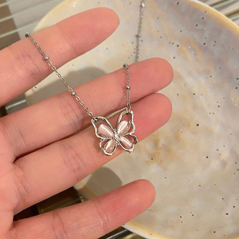 12g Weight Zircon Inlay Material Pendant Necklace Classification 1 Piece Quantity Elegant Sweet Heart Shape Butterfly Bow Knot Artificial Crystal Alloy Plating Inlay Zircon Women's Pendant Necklace