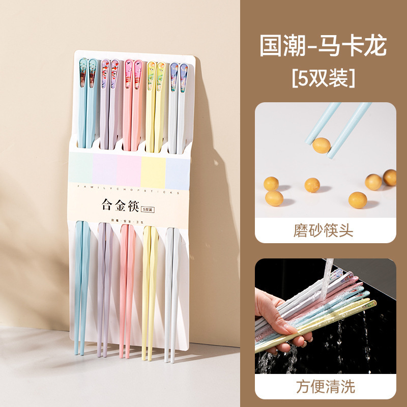 抗菌合金筷子国潮食品级家用厨房一人一筷耐高温分餐防霉防滑餐具|undefined
