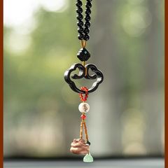 2023汽車掛件紫檀木鎖車內吊飾後視鏡男女掛飾