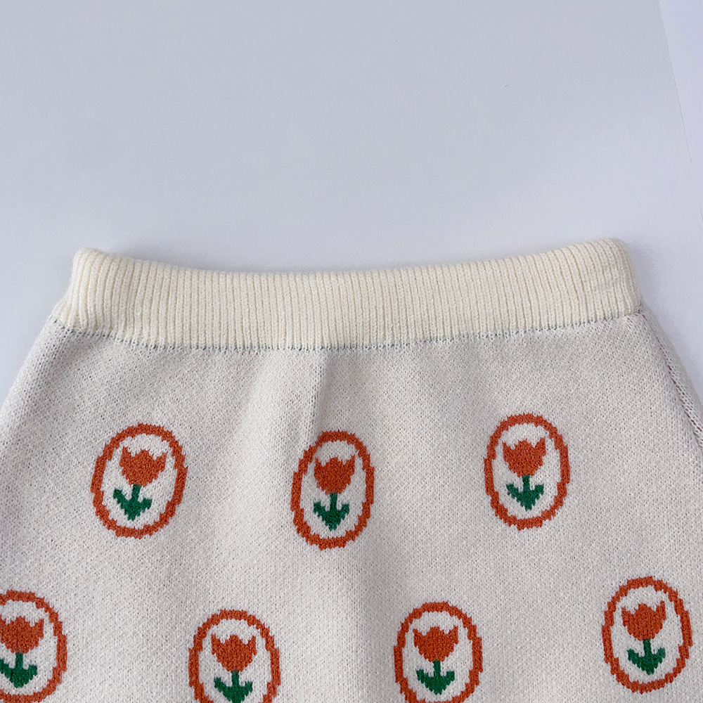 Pull pour enfants, Cardigan tricoté pour filles, ensemble deux pièces, petite robe parfumée, nouvelle collection automne_voghion.com