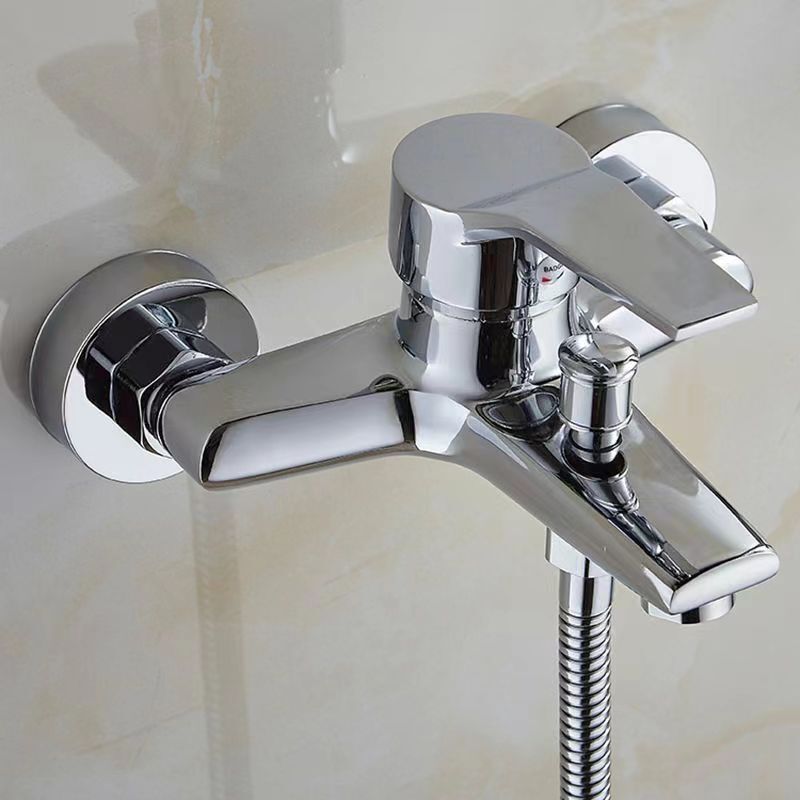 Factory Direct Sales copper triple bathtub shower faucet copper with water outlet triple faucet hot and cold bathtub faucet