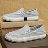 Canvas men's shoes summer leisure old Beijing flax cloth shoes men lazy one foot kick fisherman tide shoes 2024 new