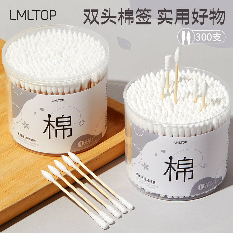 [un envío gratuito] LMLTOP algodón desechable 300 doble punta espiral de algodón B0140 selección estricta