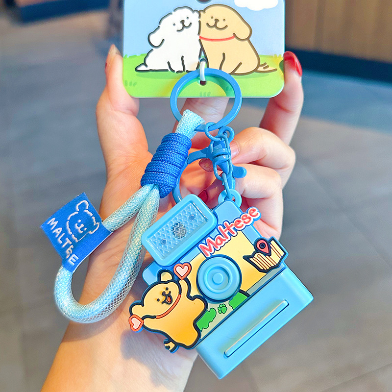 정품 라인 강아지 폴라로이드-블루