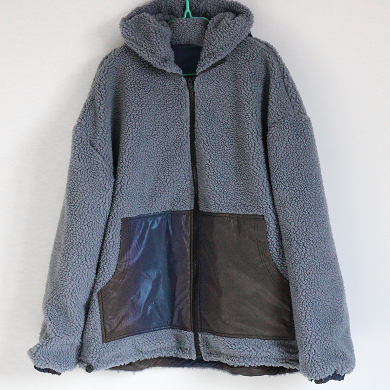 Vêtements pour hommes hiver nouvelle veste réfléchissante colorée en polaire d'agneau double face manteau chaud épais double face_voghion.com