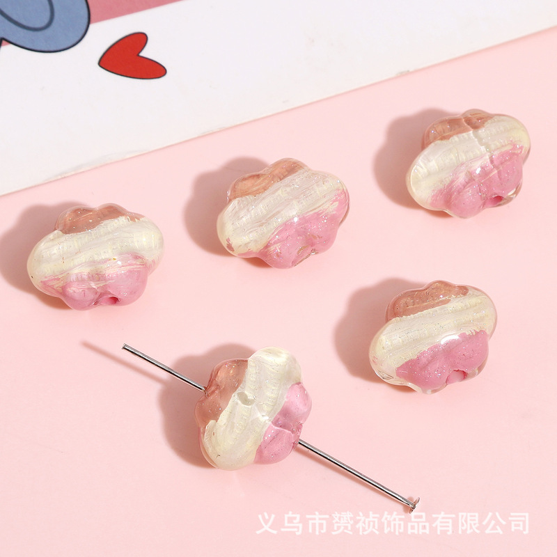 樹脂グラデーション油絵クラウドビーズ diy 手作りビーズブレスレットキーホルダー携帯電話チェーンジュエリーアクセサリー材料|undefined