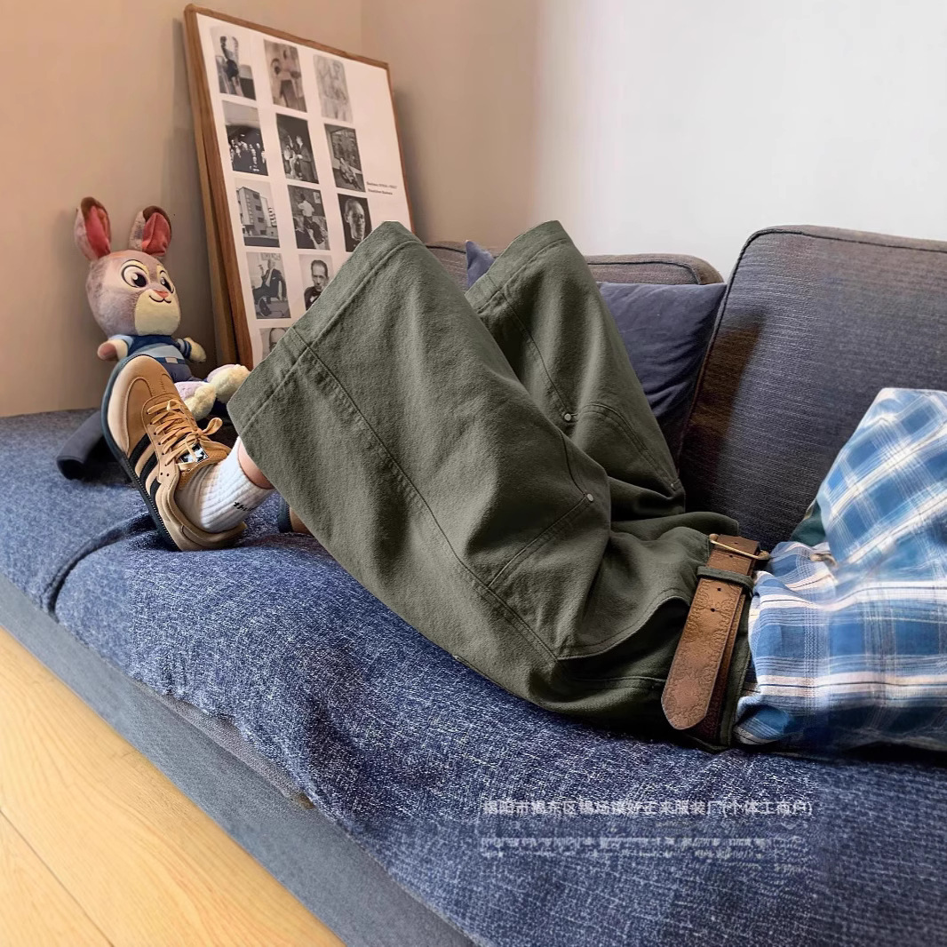 Source Manufacturer 2025 Workwear Denim Shorts Men's Summer American High Street Loose Casual Versatile Cropped Pants