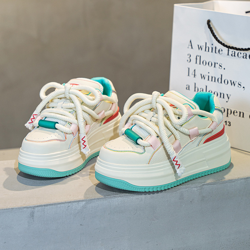Nische Brot Schuhe Frauen 2023 Neue Candy Farbe Mode Sport Und Freizeit Schuhe Dicken Boden Nicht-Slip Skateboard Schuhe frauen Schuhe_voghion.com