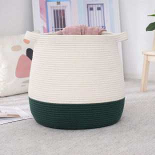 ins Style Big Belly Green Plus Original White Large Capacity Blanket Storage Basket Foldable Basket Dirty Clothes Basket