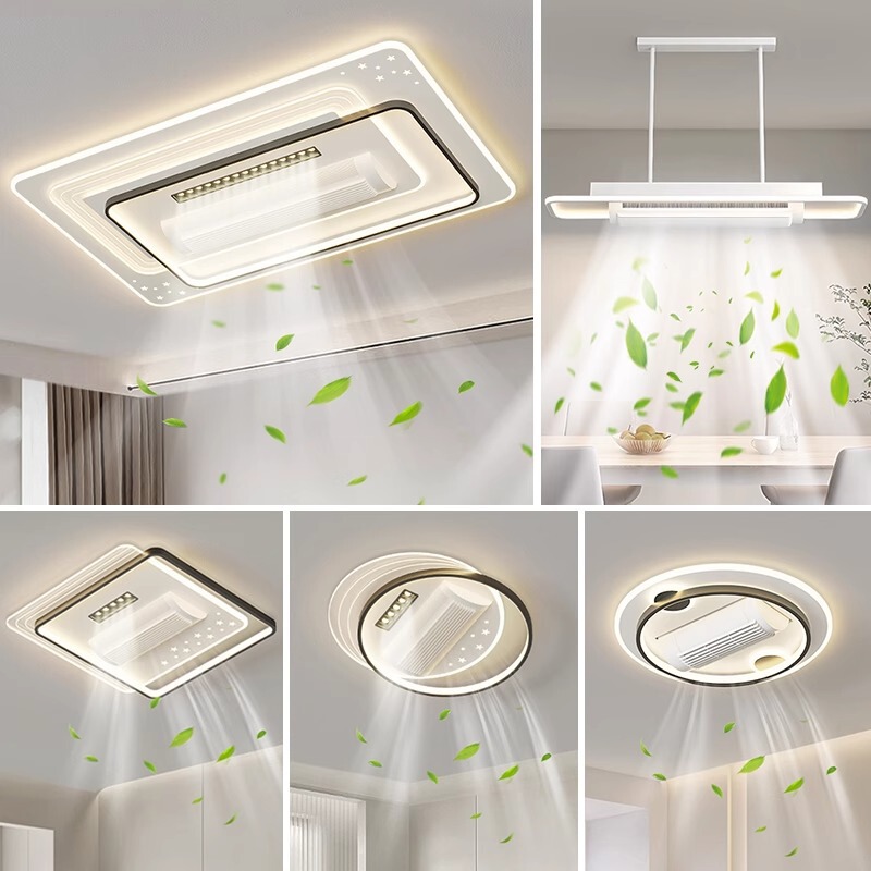 新型ステルス無葉ファンランプledリビングルームの天井ランプ現代シンプルな寝室の扇風機ランプの全部屋セット|undefined