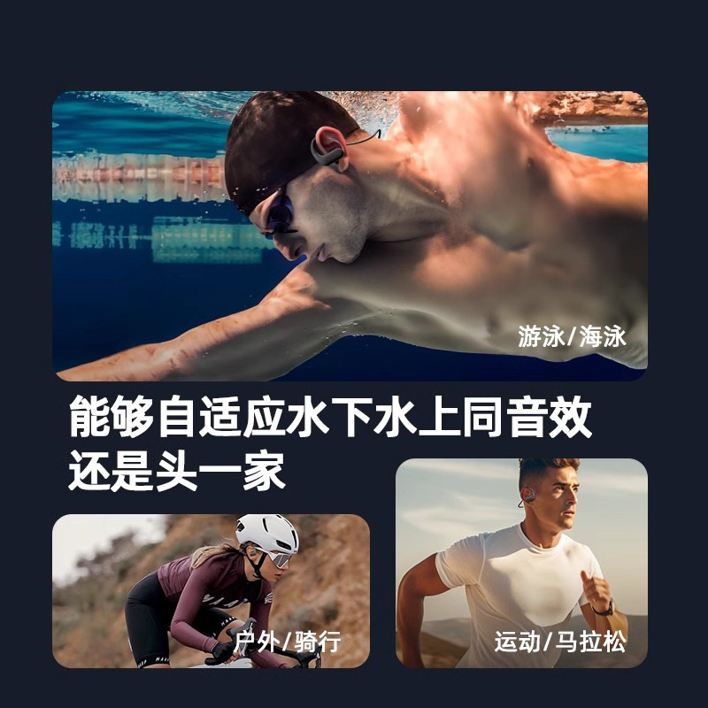 2025新型S710水泳骨伝導bluetoothイヤホンipx 8入耳式専門防水潜水運動ランニング|undefined
