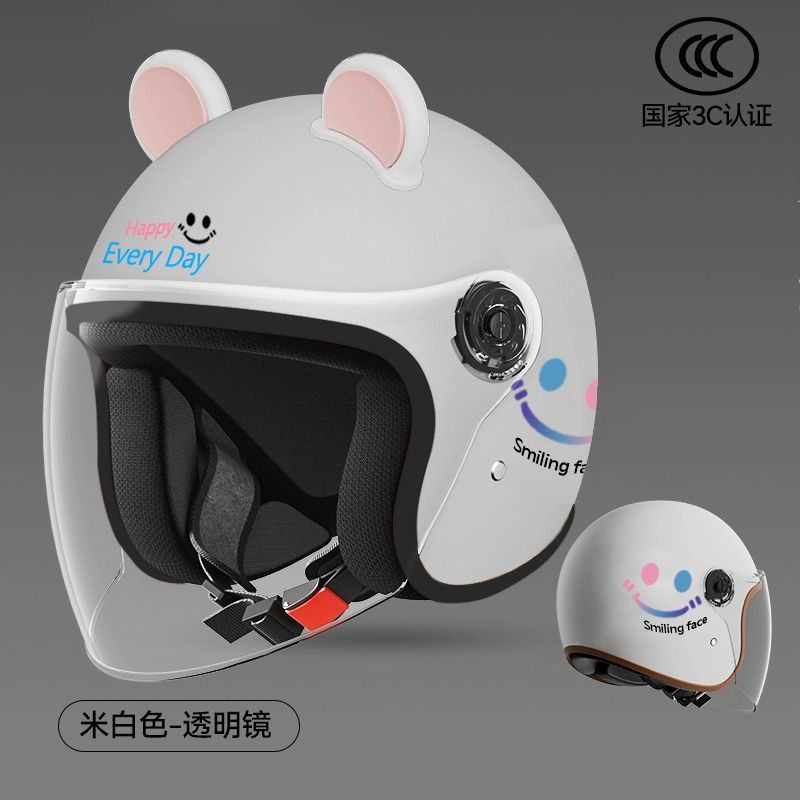 New national standard certification for men and women four seasons universal electric car helmet motorcycle battery car light half helmet