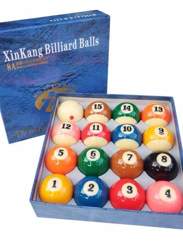 新康 3A8A Crystal TV Ball Pool 16 Color American Black 8 Billiard Ball Resin Ball Standard Large Billiard