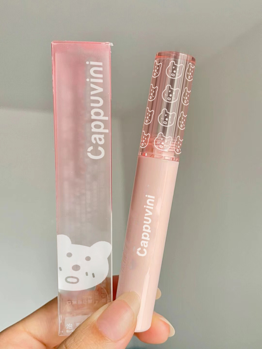 Capo Vini Bubble Bear Lip Gloss Mirror Water Light Glass Pouty Lip Lipstick for Women, affordable student milk tea color Lip gloss undefined