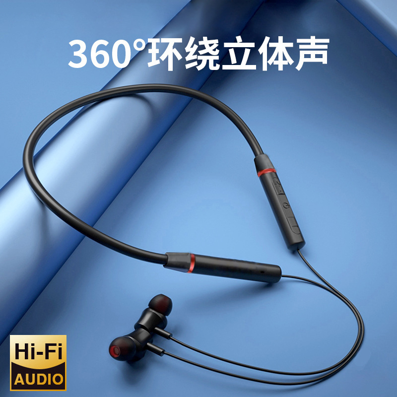 Popular Neckband Wireless Bluetooth Headphones for Sports and Running, In-Ear Style with Packaging, Noise-Canceling, Long Battery Life, Trendy Sports Model