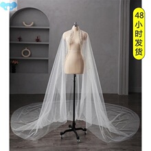 Pearls Wedding Veil 1 Layer Long Bridal Cathedral Veil�^��