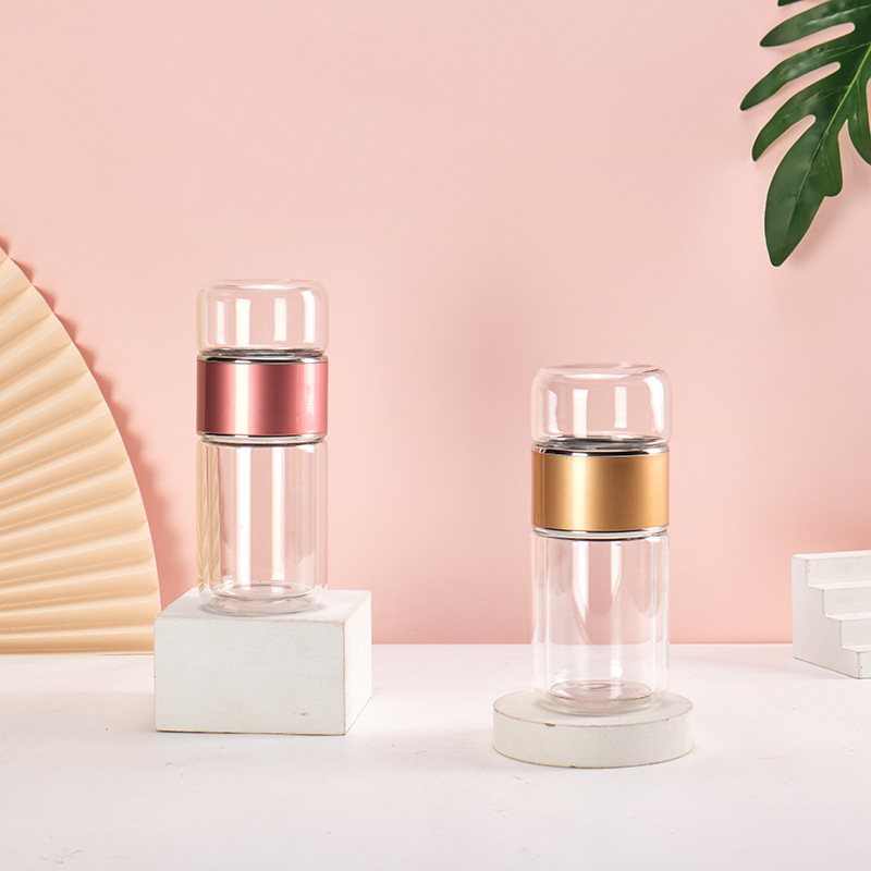 Nuevo transparente té separación vidrio hogar Oficina aislado taza de agua portátil hombres y mujeres té regalo