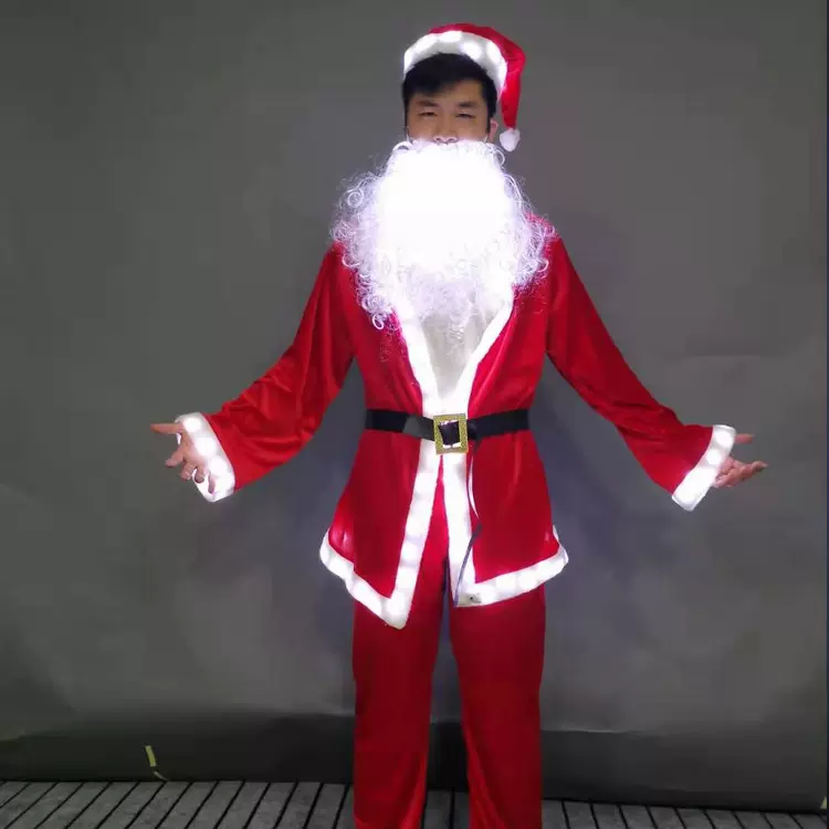发光圣诞节服  圣诞老人服 气氛服 酒吧夜店搞怪服饰 街头拍照