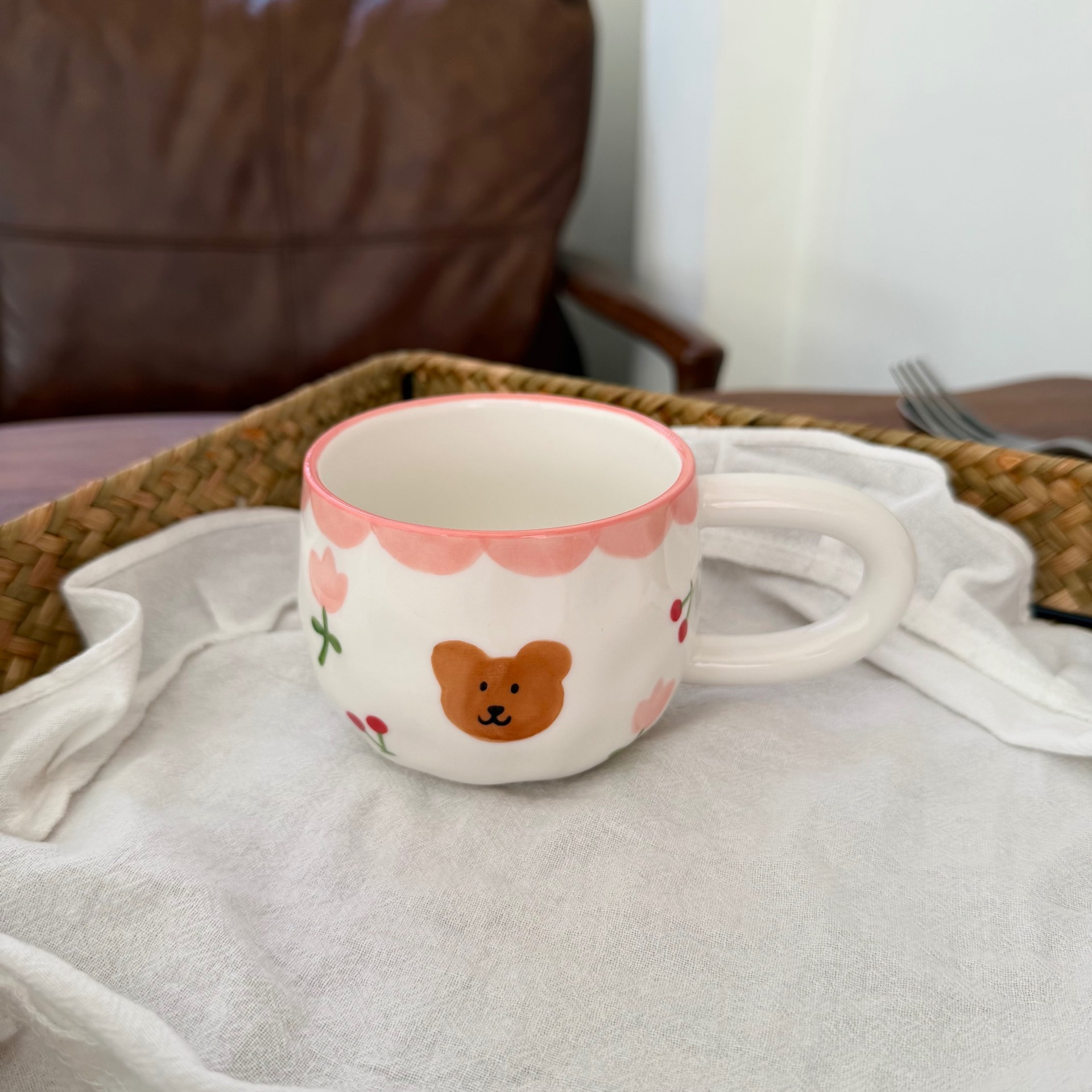 Navidad francesa retro pinza de mano pura pintada a mano taza de café de cerámica plato de alto valor plato de postre de té de la tarde