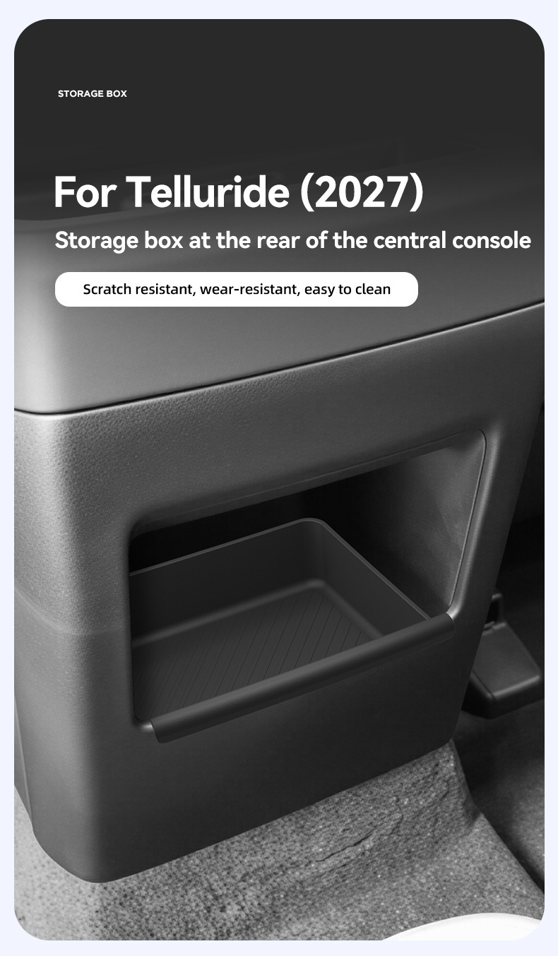 Suitable for 27 Kia Telluride models, armrest box rear storage box, car accessories, modification parts